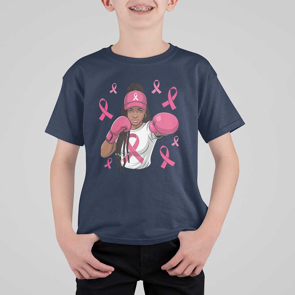 Black Women Fight Breast Cancer Awareness T Shirt For Kid Pink Ribbon African American