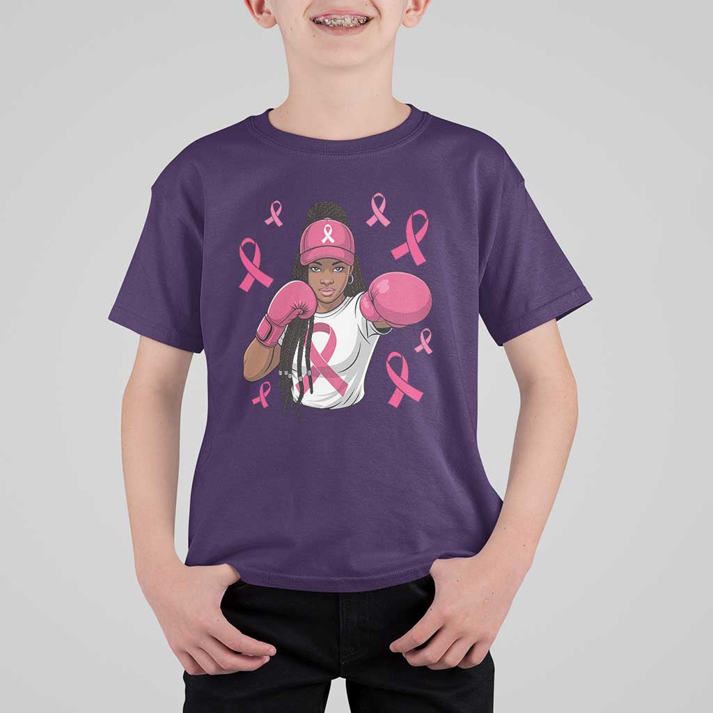 Black Women Fight Breast Cancer Awareness T Shirt For Kid Pink Ribbon African American