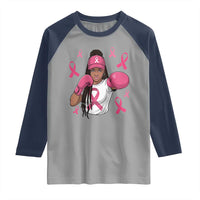 Black Women Fight Breast Cancer Awareness Raglan Shirt Pink Ribbon African American