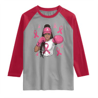 Black Women Fight Breast Cancer Awareness Raglan Shirt Pink Ribbon African American