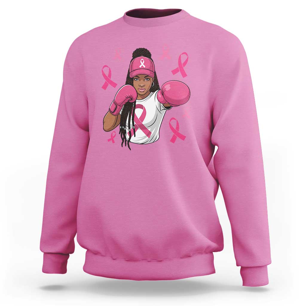 Black Women Fight Breast Cancer Awareness Sweatshirt Pink Ribbon African American