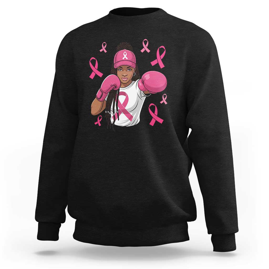 Black Women Fight Breast Cancer Awareness Sweatshirt Pink Ribbon African American