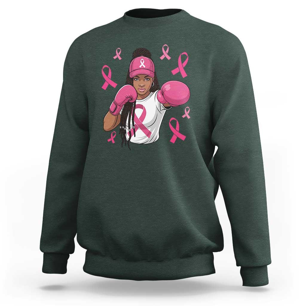 Black Women Fight Breast Cancer Awareness Sweatshirt Pink Ribbon African American