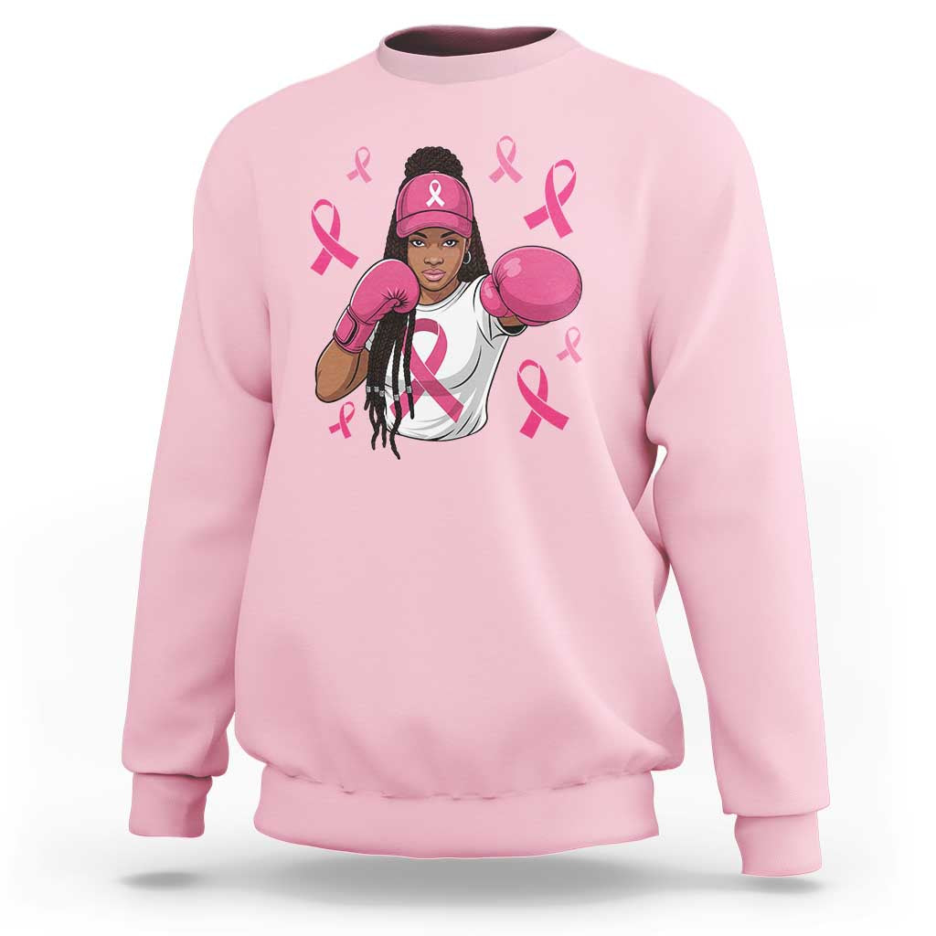 Black Women Fight Breast Cancer Awareness Sweatshirt Pink Ribbon African American