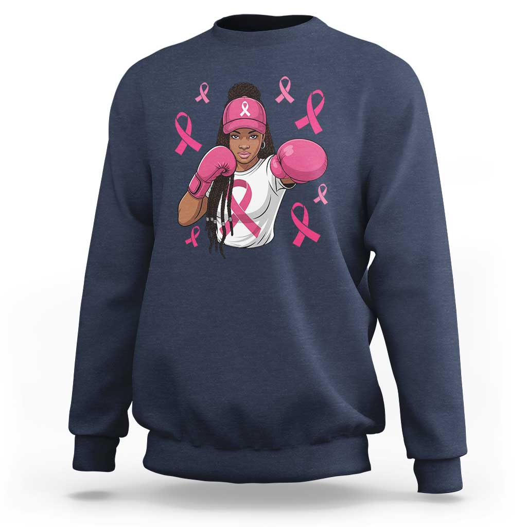 Black Women Fight Breast Cancer Awareness Sweatshirt Pink Ribbon African American
