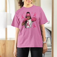 Black Women Fight Breast Cancer Awareness T Shirt For Women Pink Ribbon African American