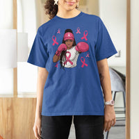 Black Women Fight Breast Cancer Awareness T Shirt For Women Pink Ribbon African American