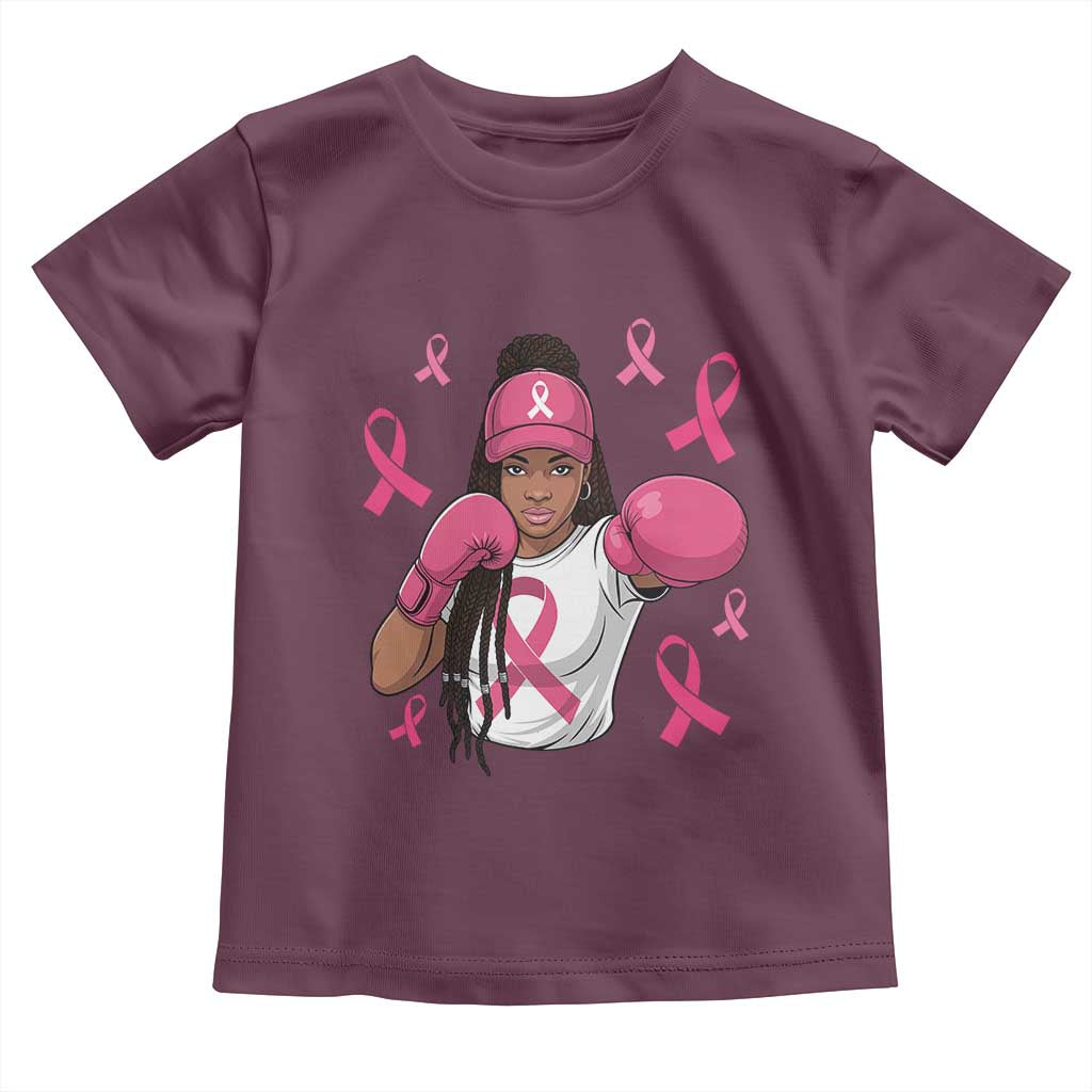 Black Women Fight Breast Cancer Awareness Toddler T Shirt Pink Ribbon African American