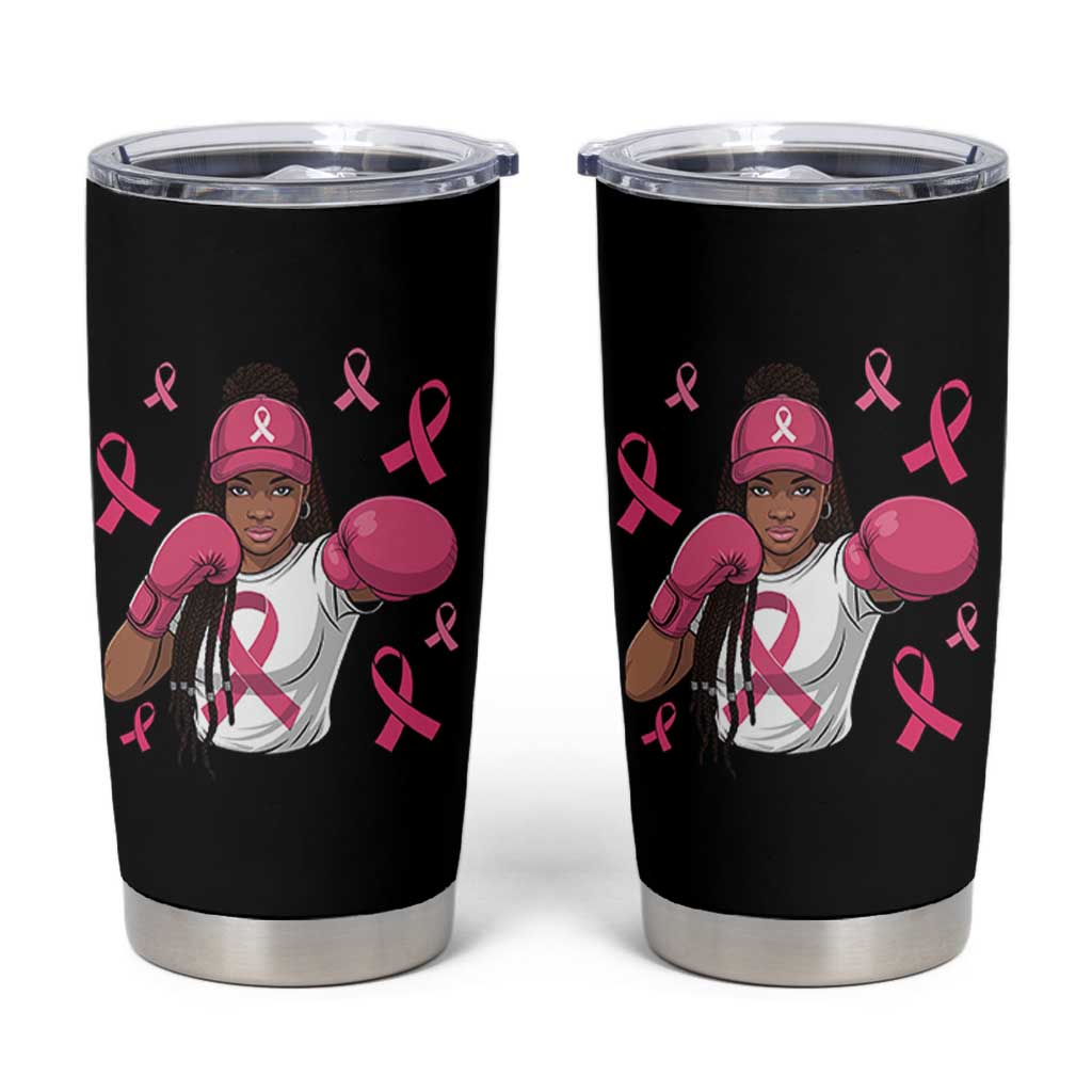 Black Women Fight Breast Cancer Awareness Tumbler Cup Pink Ribbon African American