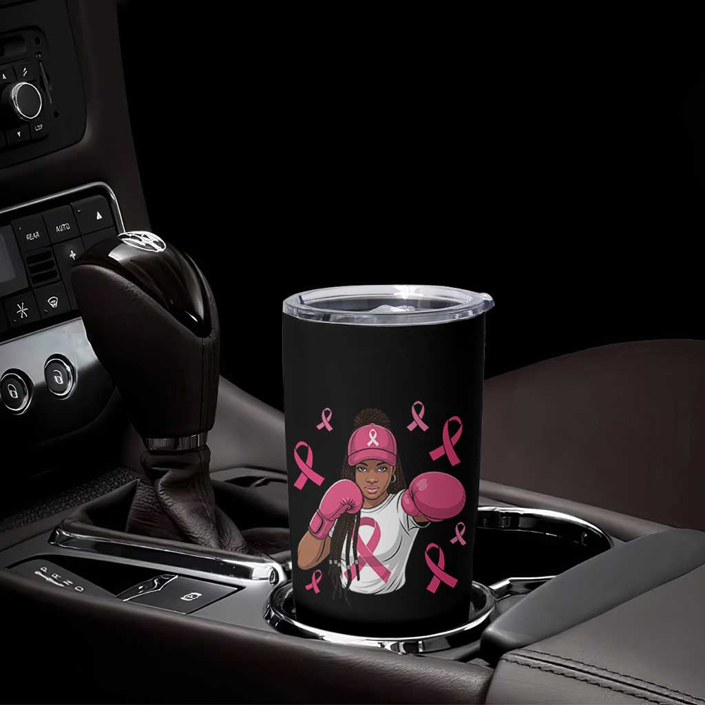 Black Women Fight Breast Cancer Awareness Tumbler Cup Pink Ribbon African American