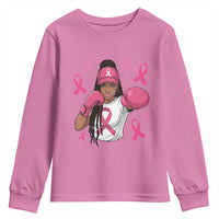 Black Women Fight Breast Cancer Awareness Youth Sweatshirt Pink Ribbon African American