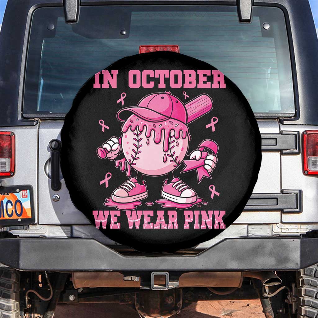 Baseball Breast Cancer Spare Tire Cover In October We Wear Pink Baseball Drip