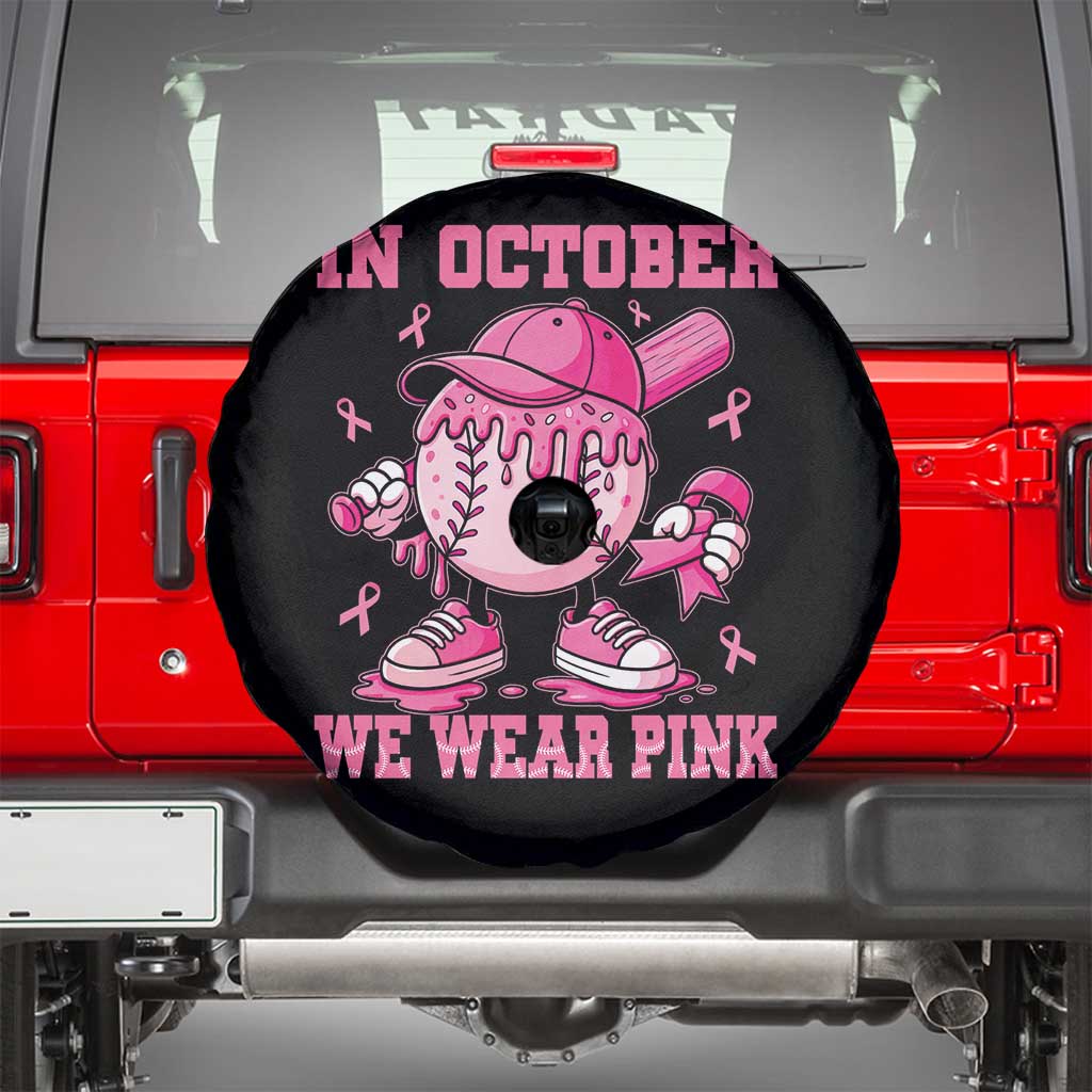 Baseball Breast Cancer Spare Tire Cover In October We Wear Pink Baseball Drip