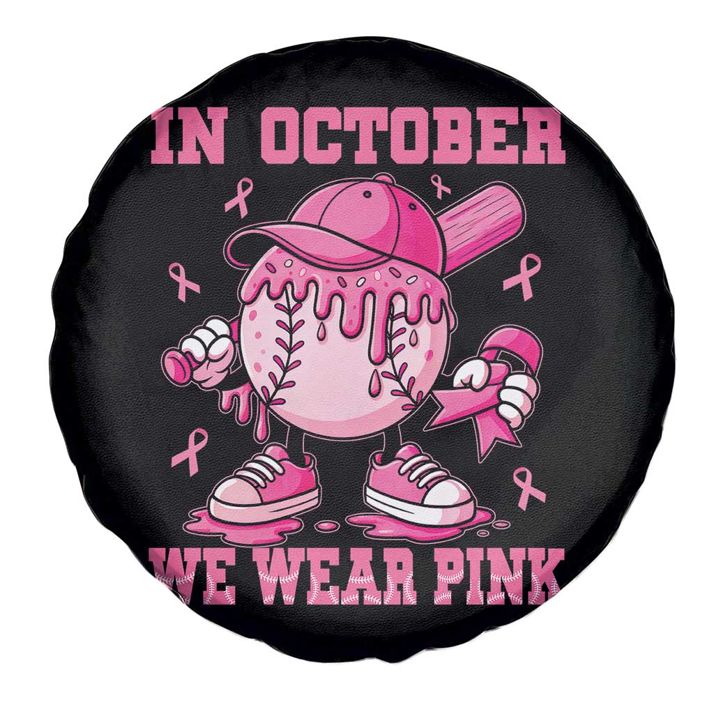 Baseball Breast Cancer Spare Tire Cover In October We Wear Pink Baseball Drip