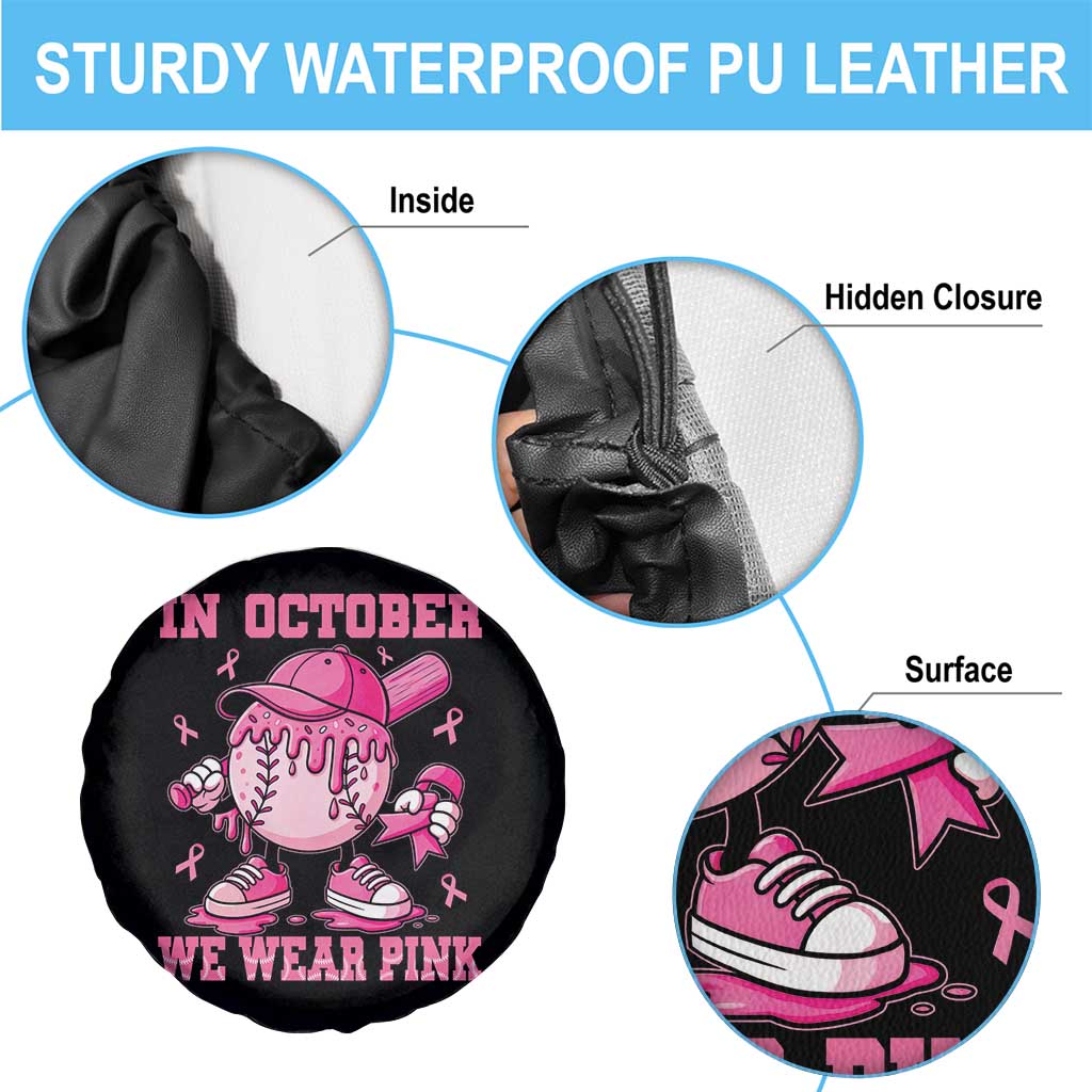 Baseball Breast Cancer Spare Tire Cover In October We Wear Pink Baseball Drip