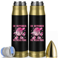 Baseball Breast Cancer Bullet Tumbler In October We Wear Pink Baseball Drip