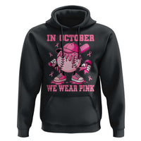 Baseball Breast Cancer Hoodie In October We Wear Pink Baseball Drip