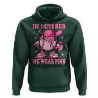 Baseball Breast Cancer Hoodie In October We Wear Pink Baseball Drip
