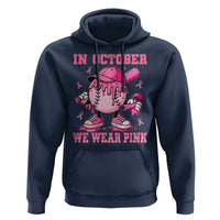 Baseball Breast Cancer Hoodie In October We Wear Pink Baseball Drip