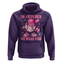 Baseball Breast Cancer Hoodie In October We Wear Pink Baseball Drip