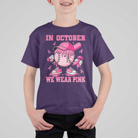 Baseball Breast Cancer T Shirt For Kid In October We Wear Pink Baseball Drip