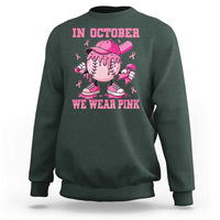 Baseball Breast Cancer Sweatshirt In October We Wear Pink Baseball Drip
