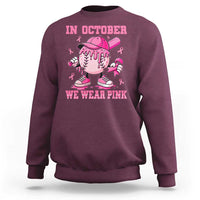 Baseball Breast Cancer Sweatshirt In October We Wear Pink Baseball Drip