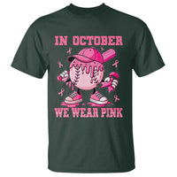 Baseball Breast Cancer T Shirt In October We Wear Pink Baseball Drip