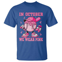 Baseball Breast Cancer T Shirt In October We Wear Pink Baseball Drip