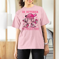 Baseball Breast Cancer T Shirt For Women In October We Wear Pink Baseball Drip