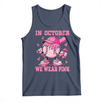 Baseball Breast Cancer Tank Top In October We Wear Pink Baseball Drip