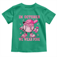 Baseball Breast Cancer Toddler T Shirt In October We Wear Pink Baseball Drip