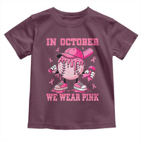 Baseball Breast Cancer Toddler T Shirt In October We Wear Pink Baseball Drip