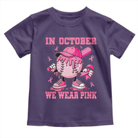 Baseball Breast Cancer Toddler T Shirt In October We Wear Pink Baseball Drip
