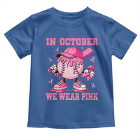Baseball Breast Cancer Toddler T Shirt In October We Wear Pink Baseball Drip