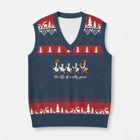 The Life Of A Silly Goose V-Neck Knit Sweater Vest Funny Concert Outfit Country Music Fan - Wonder Print Shop