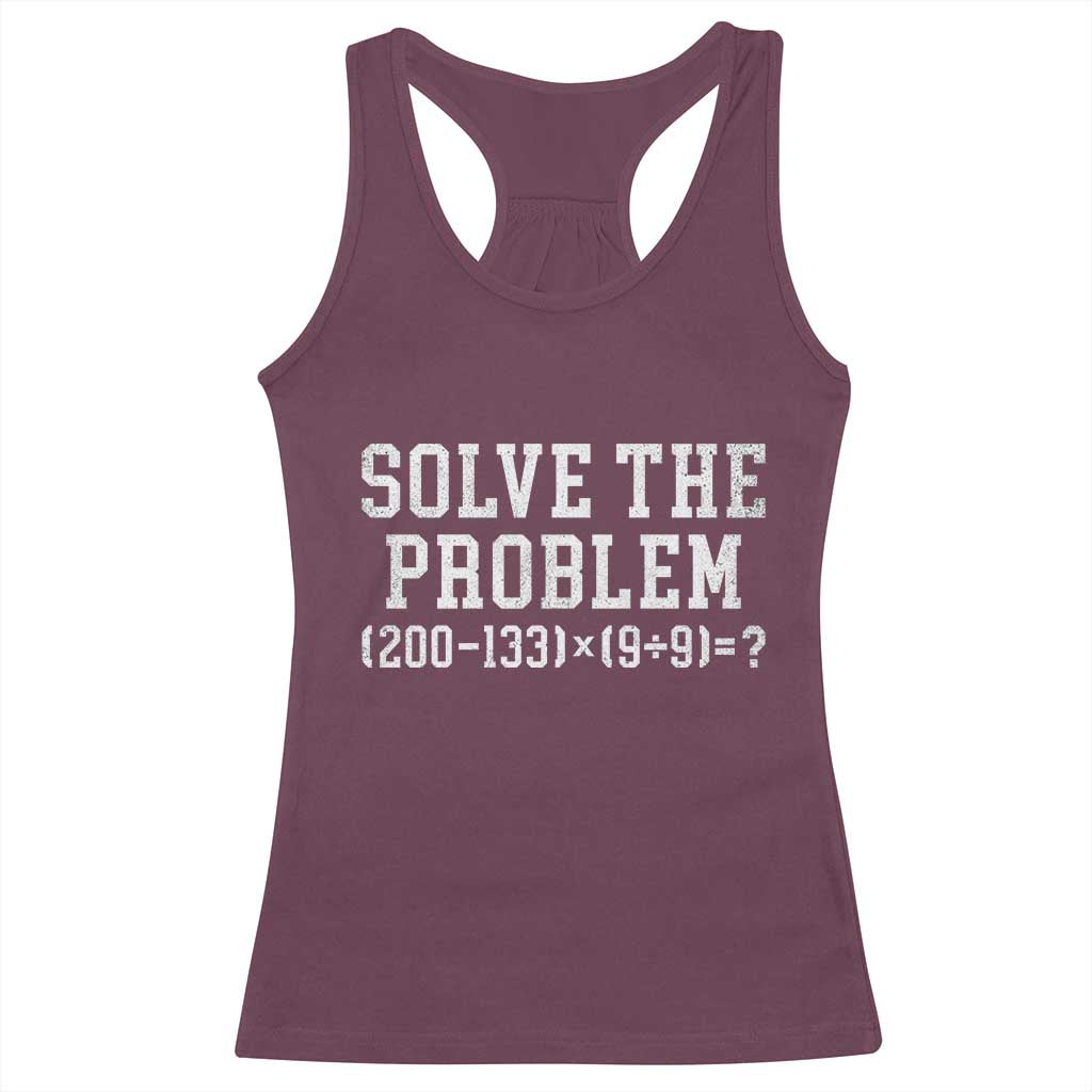 Funny Six Seven Racerback Tank Top Math Teacher Joke 67 Meme Gen Alpha Slang - Wonder Print Shop