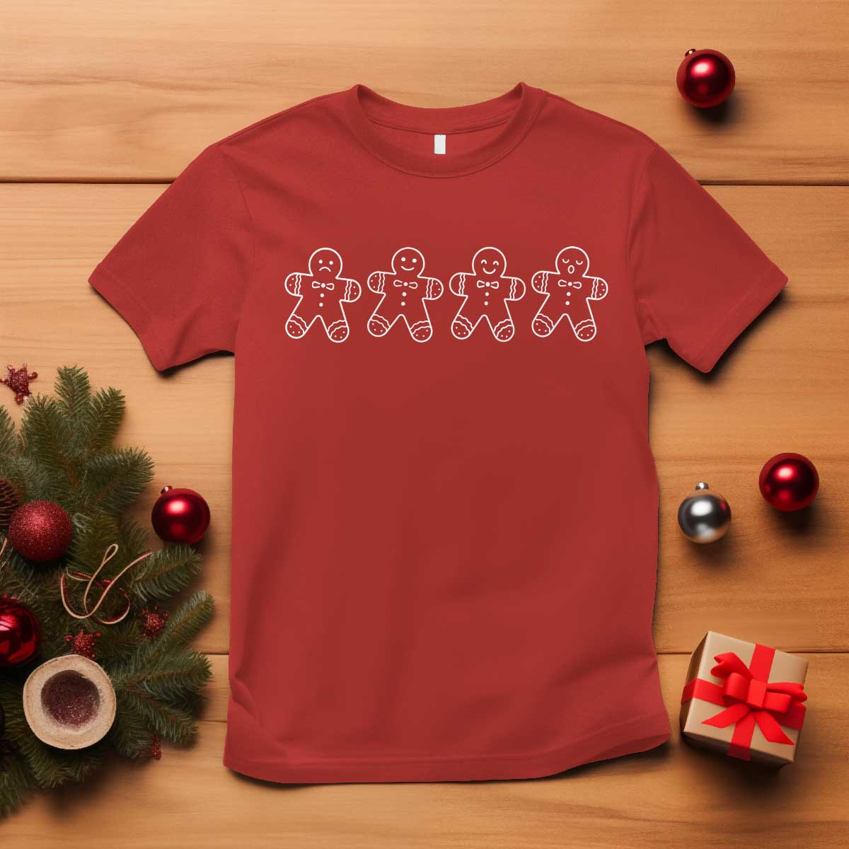 Christmas Gingerbread Cookies T Shirt Festive Holiday Outfit - Wonder Print Shop