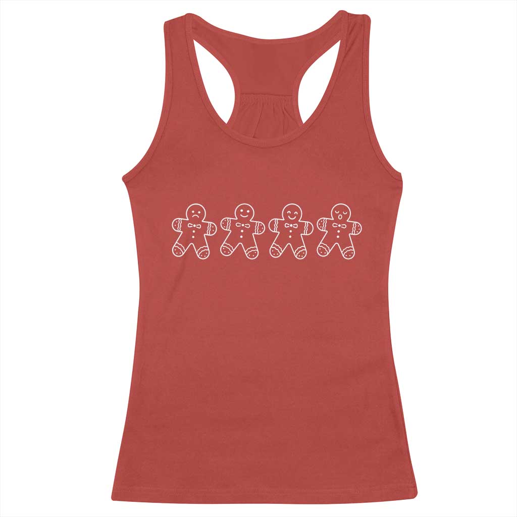 Christmas Gingerbread Cookies Racerback Tank Top Festive Holiday Outfit - Wonder Print Shop
