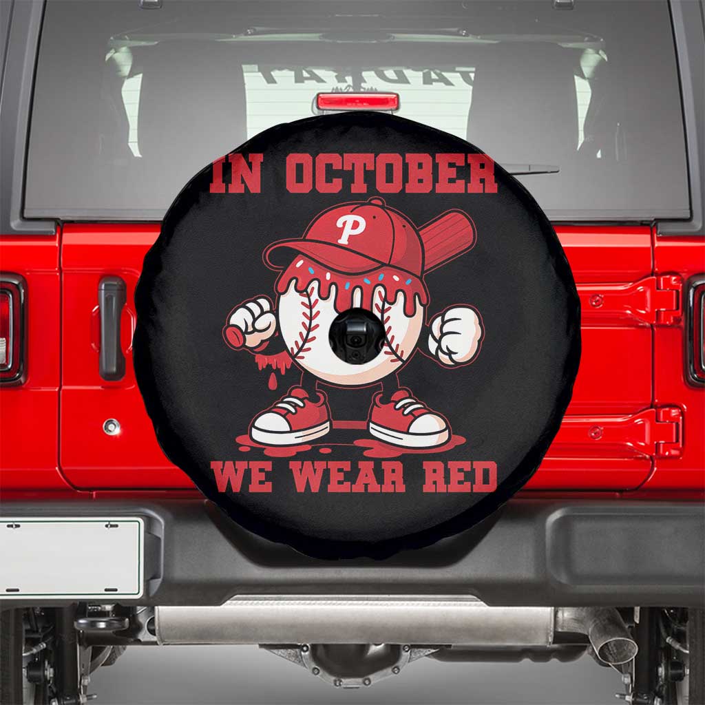 Red October Phillies Spare Tire Cover Philadelphia Baseball Drip Boy - Wonder Print Shop