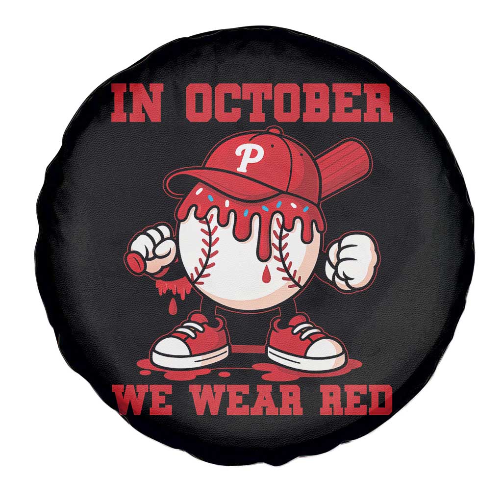 Red October Phillies Spare Tire Cover Philadelphia Baseball Drip Boy - Wonder Print Shop