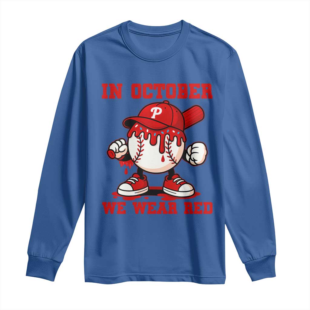 Red October Phillies Long Sleeve Shirt Philadelphia Baseball Drip Boy - Wonder Print Shop