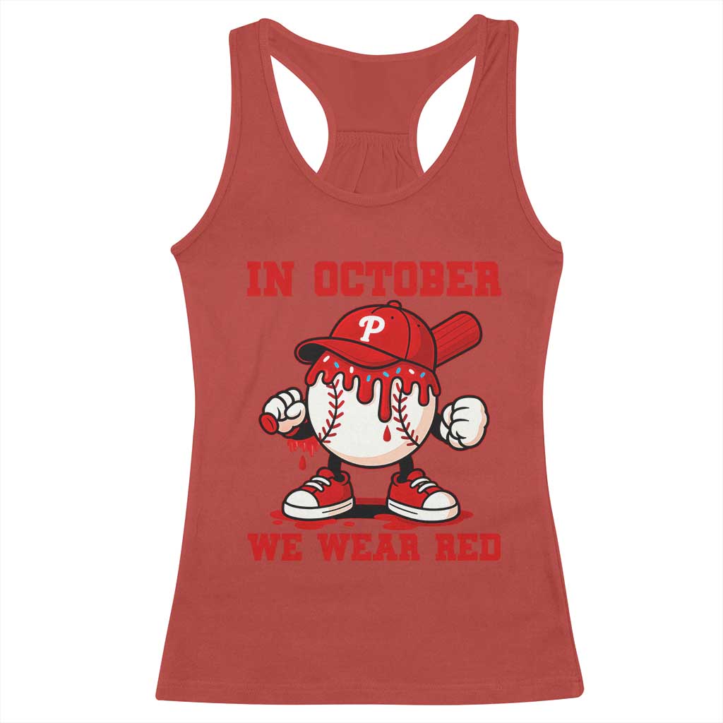 Red October Phillies Racerback Tank Top Philadelphia Baseball Drip Boy - Wonder Print Shop