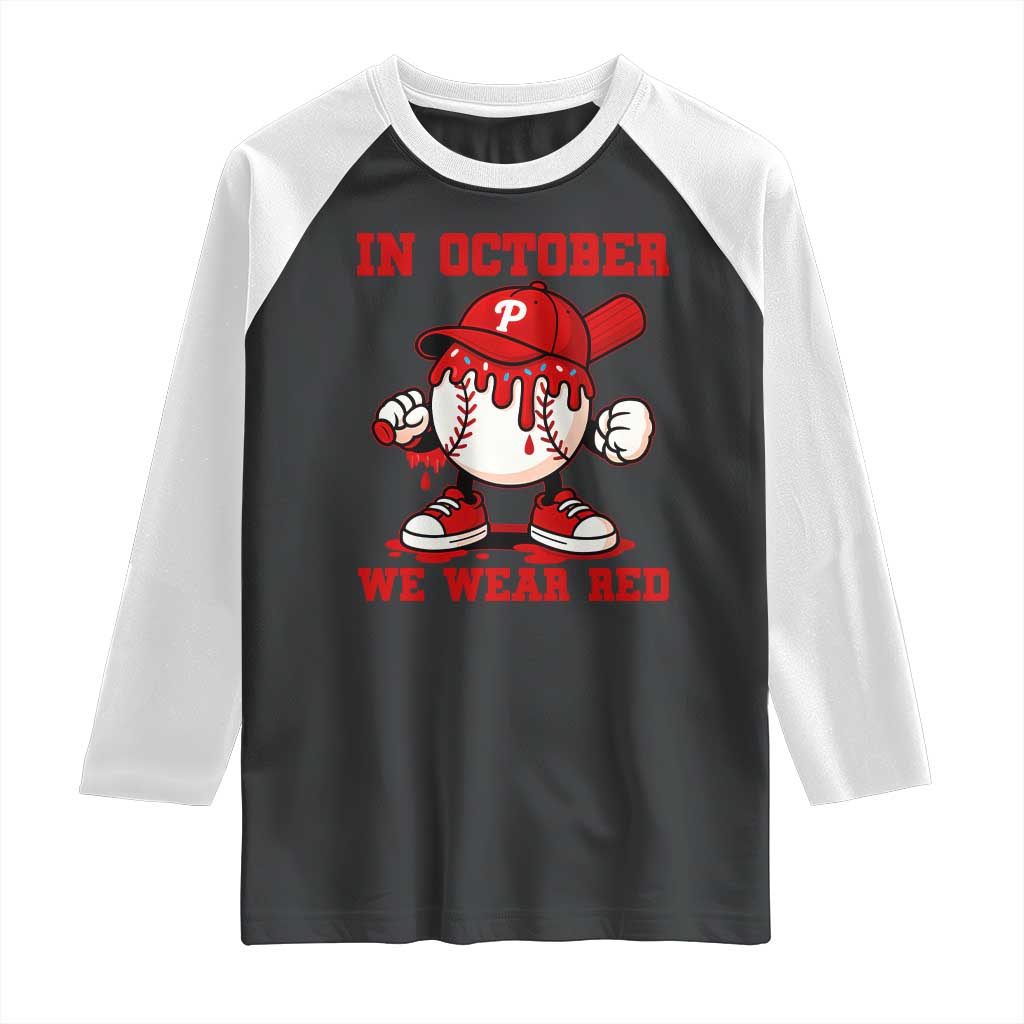 Red October Phillies Raglan Shirt Philadelphia Baseball Drip Boy - Wonder Print Shop