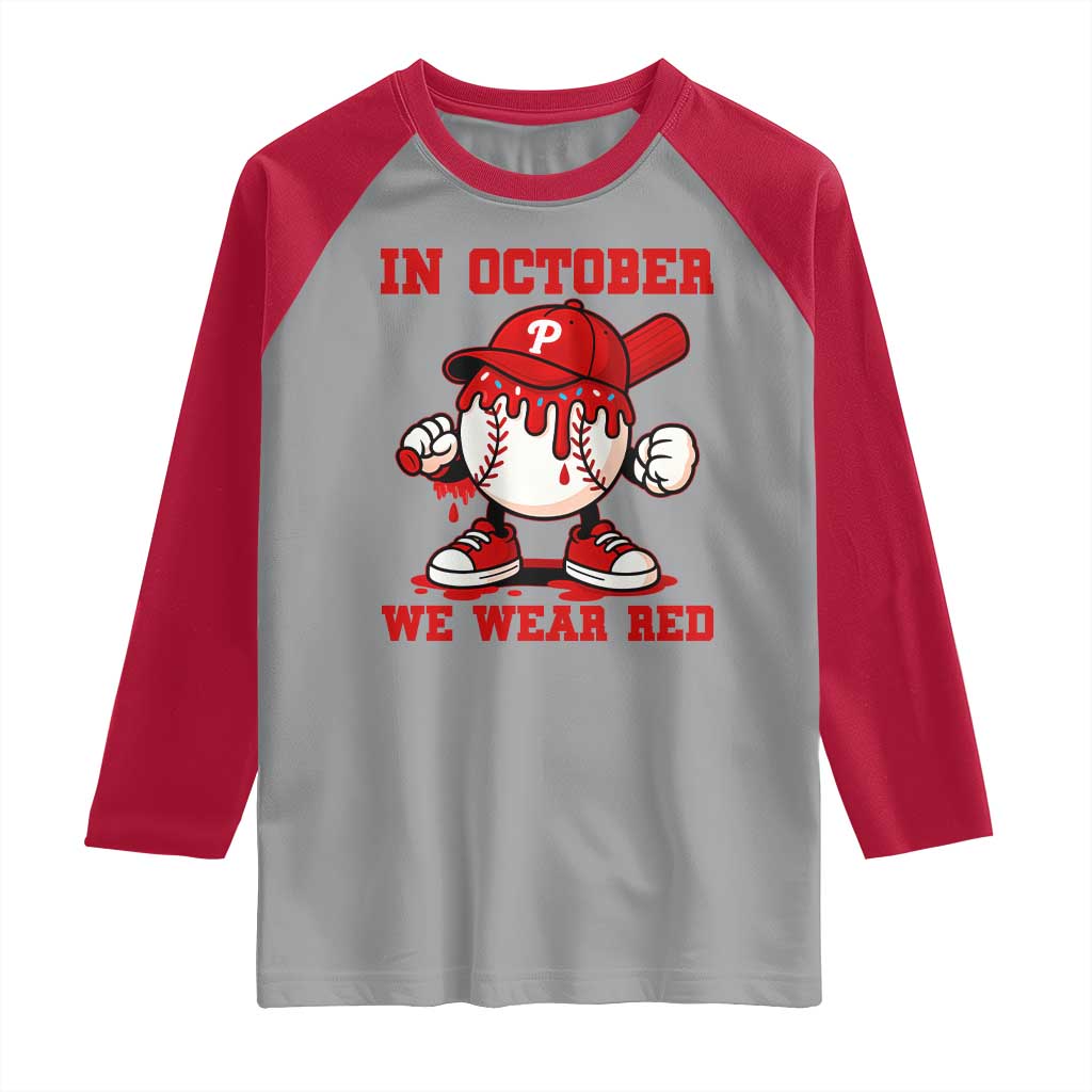 Red October Phillies Raglan Shirt Philadelphia Baseball Drip Boy - Wonder Print Shop