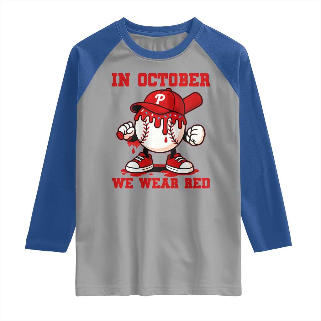 Red October Phillies Raglan Shirt Philadelphia Baseball Drip Boy - Wonder Print Shop