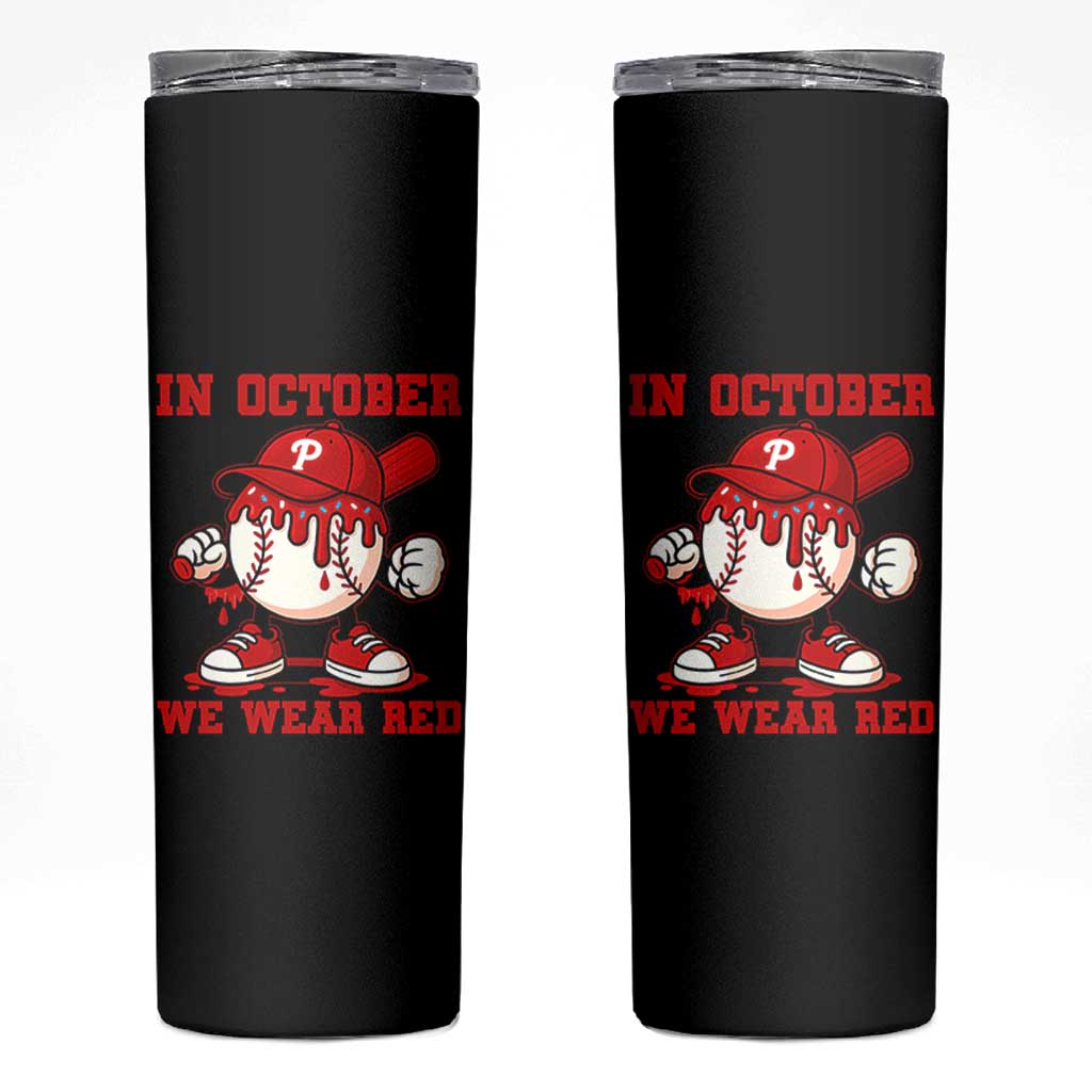 Red October Phillies Skinny Tumbler Philadelphia Baseball Drip Boy - Wonder Print Shop