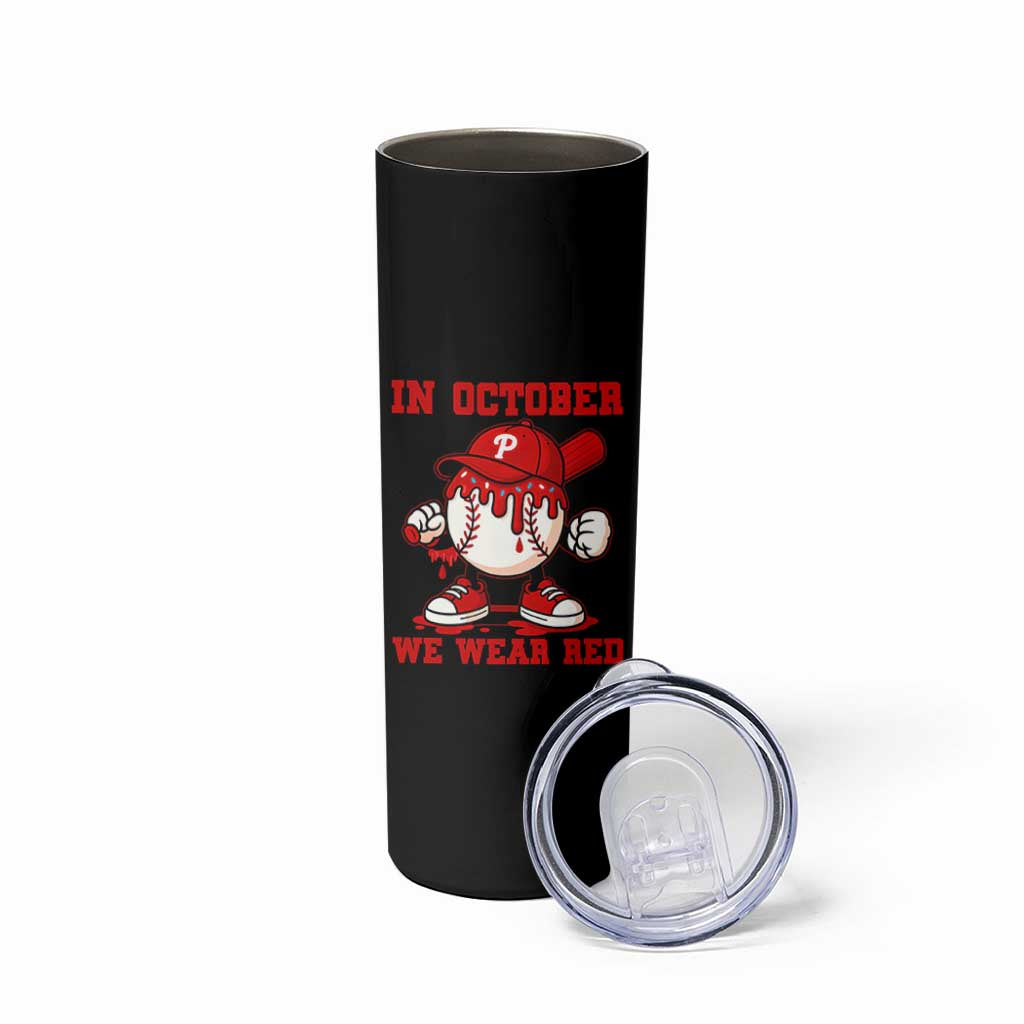 Red October Phillies Skinny Tumbler Philadelphia Baseball Drip Boy - Wonder Print Shop