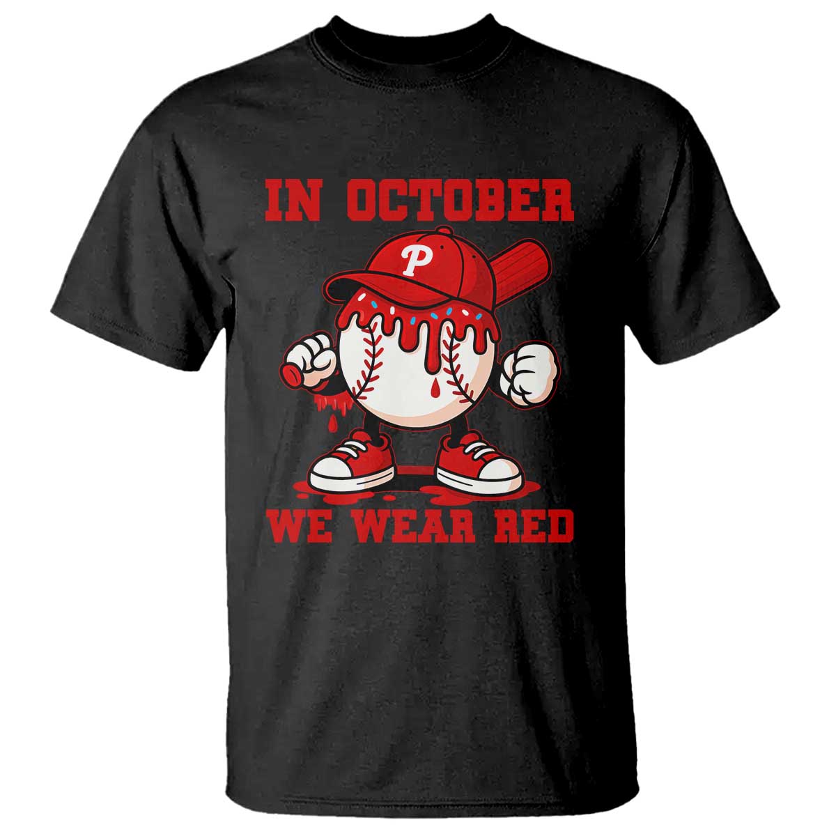 Red October Phillies T Shirt Philadelphia Baseball Drip Boy - Wonder Print Shop
