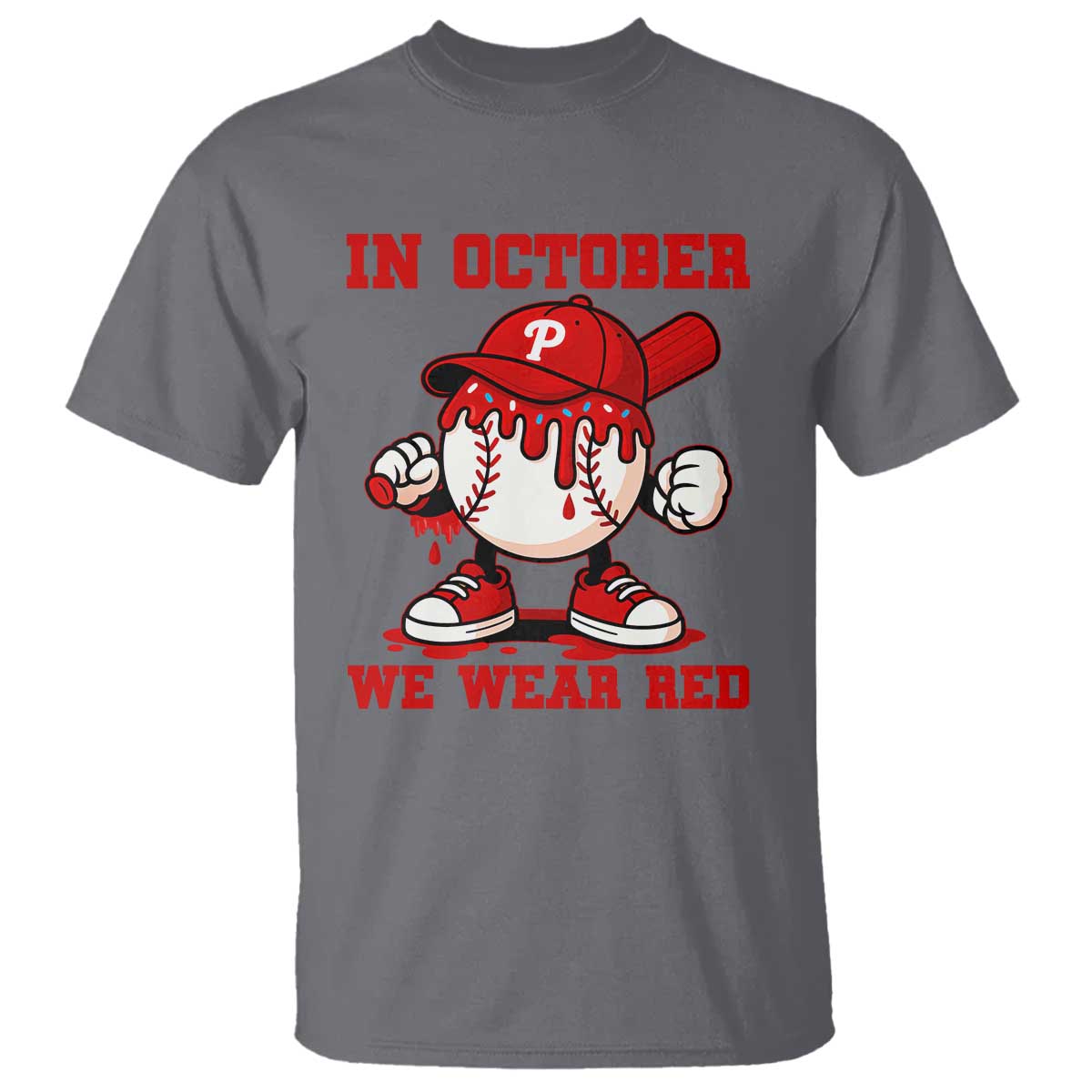 Red October Phillies T Shirt Philadelphia Baseball Drip Boy - Wonder Print Shop
